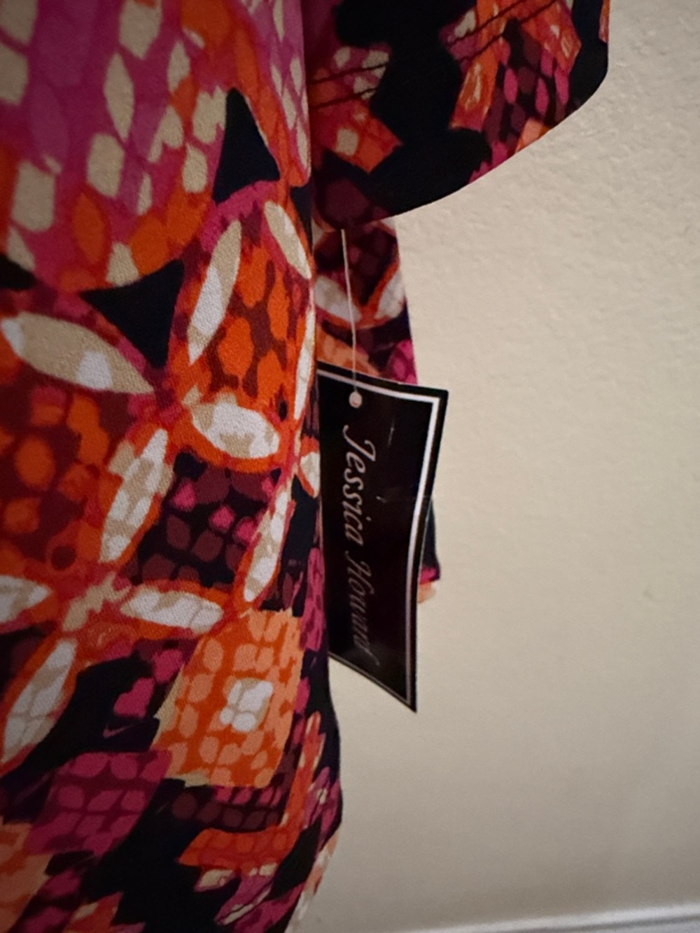 Jessica Howard Pink & Orange Geometric Cowl Neck Tunic - Picture 3 of 4